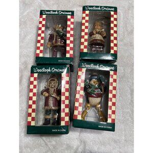 Woodlook Penguin, Santa, Angel ornament lot